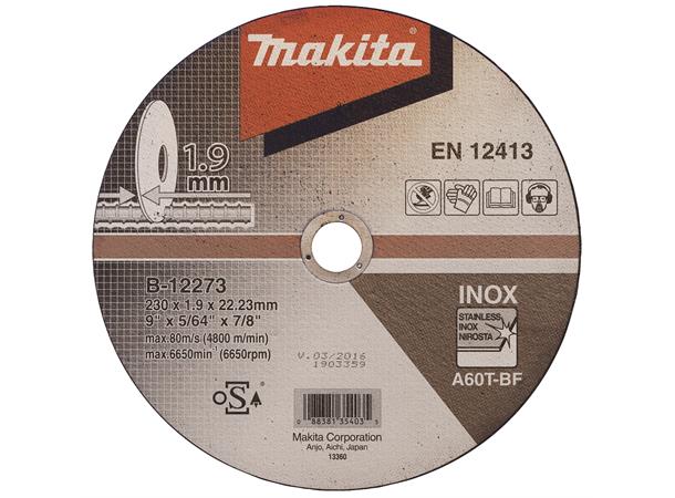 Makita B-12273 Kappskive Rustfritt 230x1,9mm