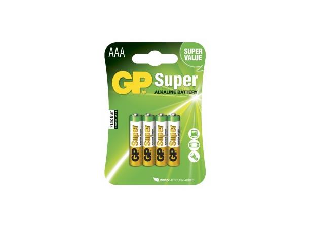 GP Super Batteri LR03 AAA 4pk