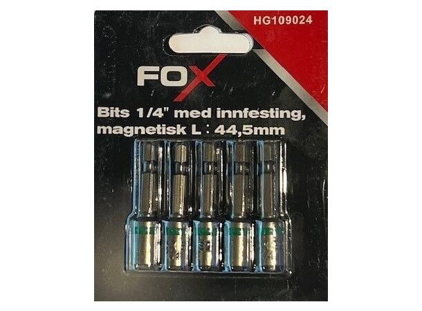 Fox Bitsholder Mag 1/4" L:44,5mm (5.pk)
