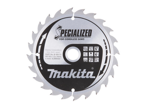 Makita B-09173 Sagblad HM 165x20 24T 