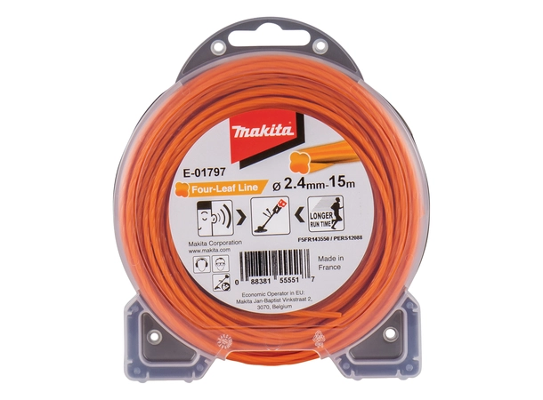 Makita E-01797 Trimmertråd kløverformet 2,4 mm x 15 met 
