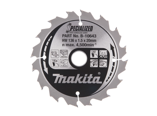Makita B-10643 Sagblad HM 136X20MM 16T 