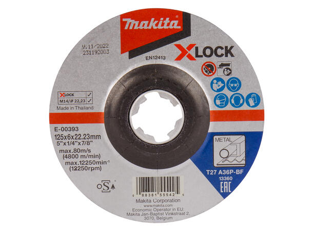 Makita E-00393 Slipeskive 125 X-Lock