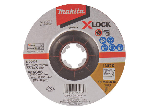 Makita E-00402 Slipeskive 125x6 X-Lock