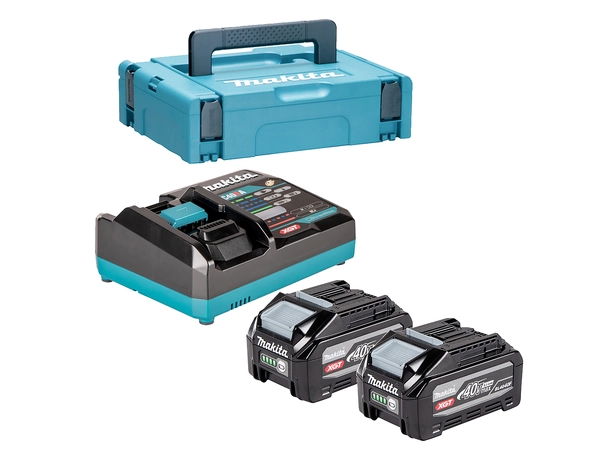 Makita 1911B9-4 Batterisett XGT ® Hurtiglader og 2 x 4,0Ah batteri 