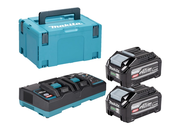Makita 1911D8-0 Batterisett XGT ® Dobbel hurtiglader og 2 x 4,0Ah batteri 