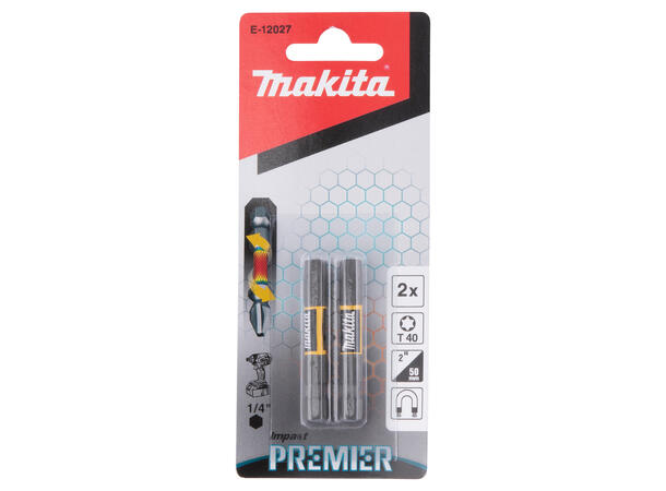 Makita E-12027 Impact Black bits, T40 2pk