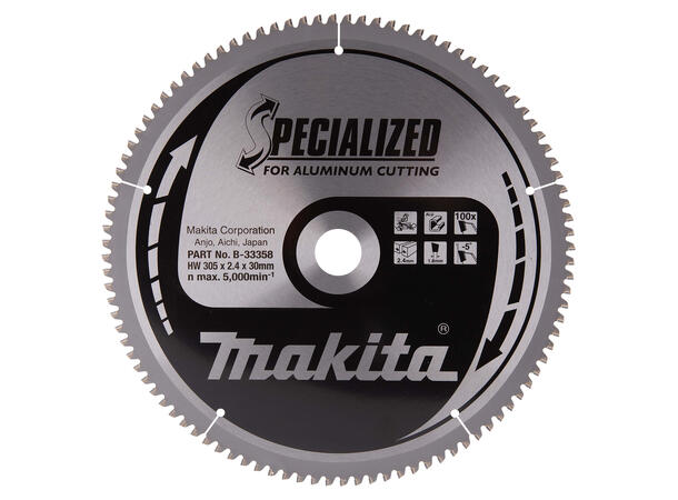 Makita B-33358 Sirkelsagblad ALU T.C.T. • 305 x 30 mm • 100 T • aluminium 