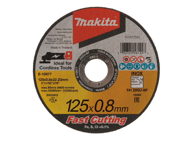 Makita E10877-12 Kappeskive 125x0,8 12pk