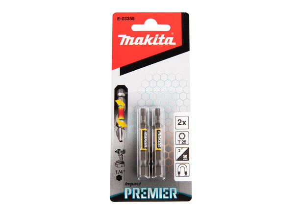 Makita E-03355 Impact Black bits, T25 2pk